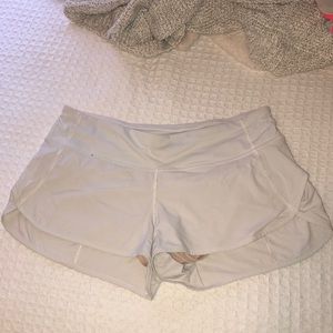 White Lululemon shorts